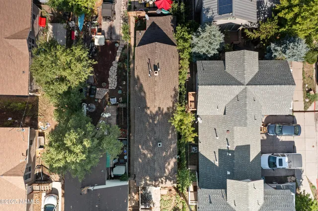 an aerial view of a house