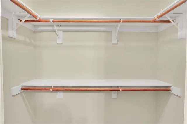 a close up view of racks on the wall