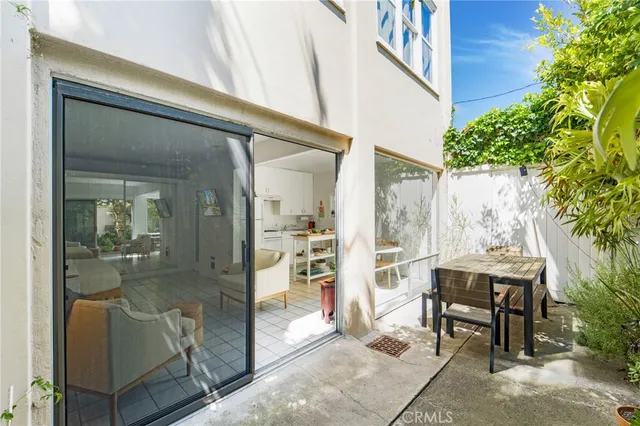 a view of an outdoor space with seating area