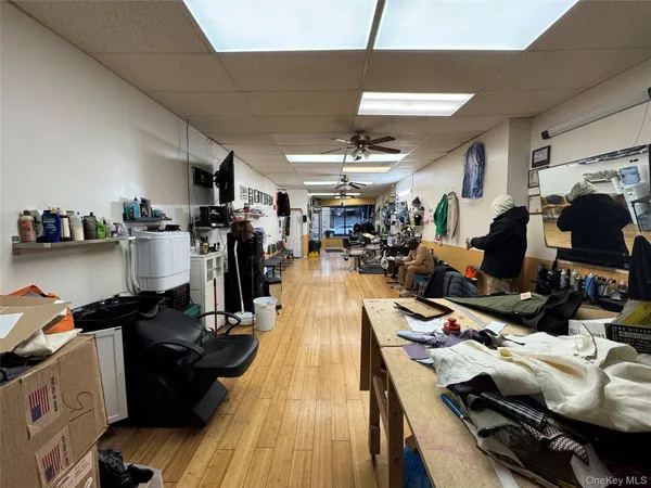 a view of gym equipment and a store room