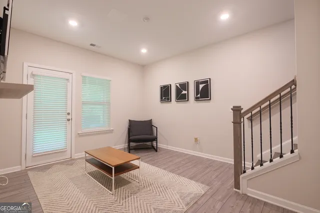 a view of a wooden deck