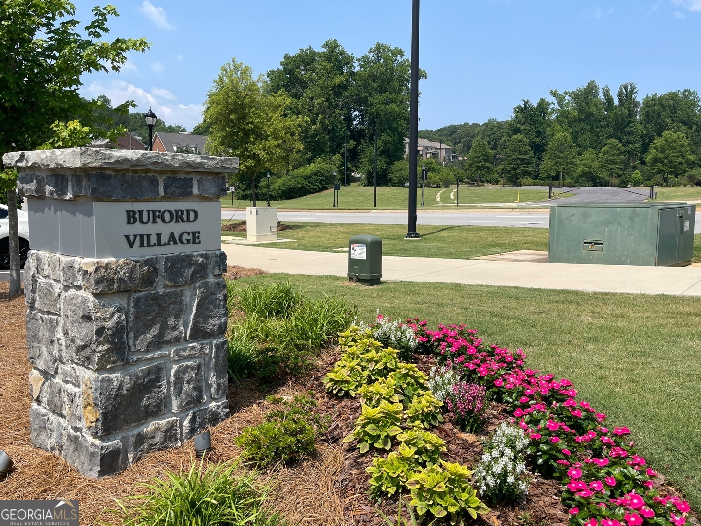 2247 Pink Hawthorn Drive Buford, GA 30518 - Photo 42 of 43 a view of a garden with flowers and trees