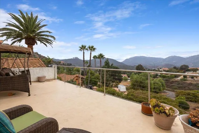 a view of a city with a mountain in the background