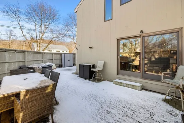 a view of outdoor space with seating area
