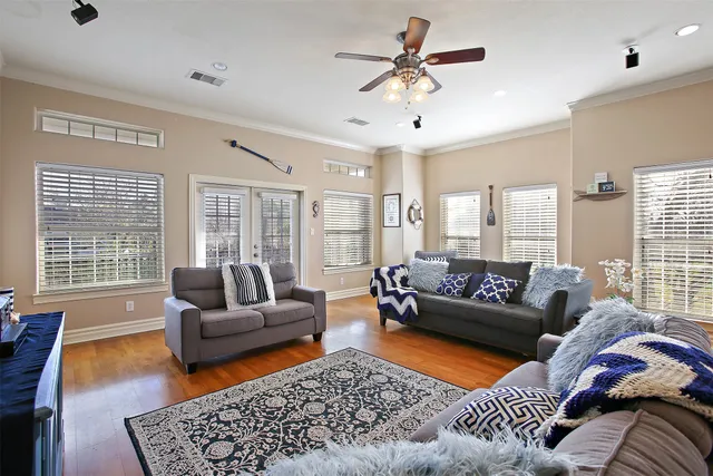a living room with furniture and a couch