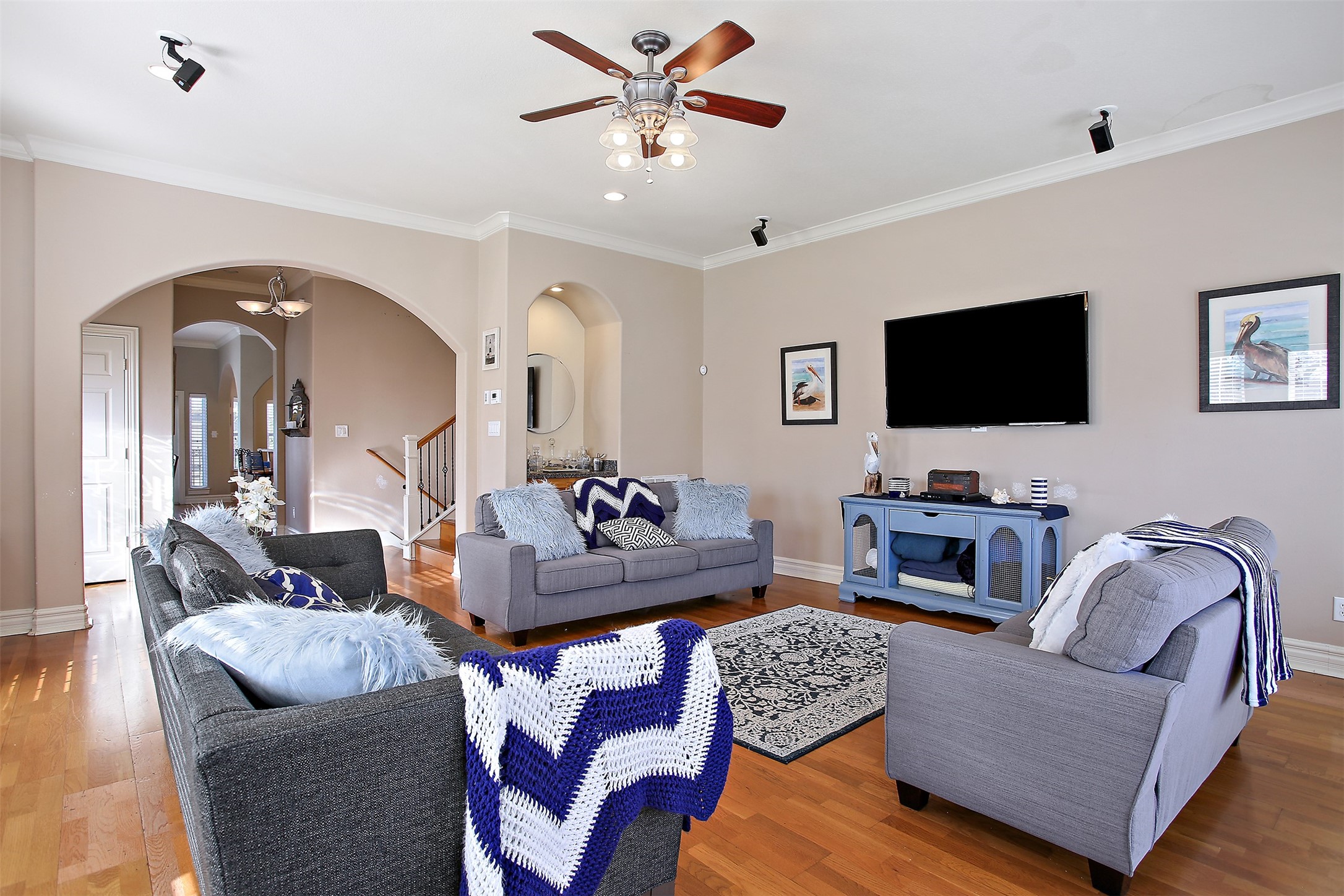 612 8th Street Kemah, TX 77565 - Photo 9 of 20 a living room with furniture and a flat screen tv