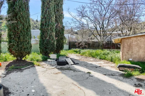 a view of a park with plants and trees