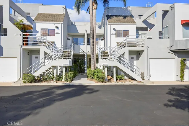 a view of a building from a balcony