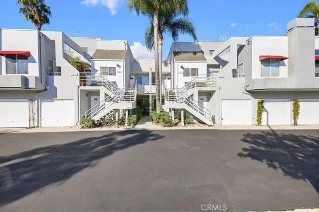 a view of a building from a balcony