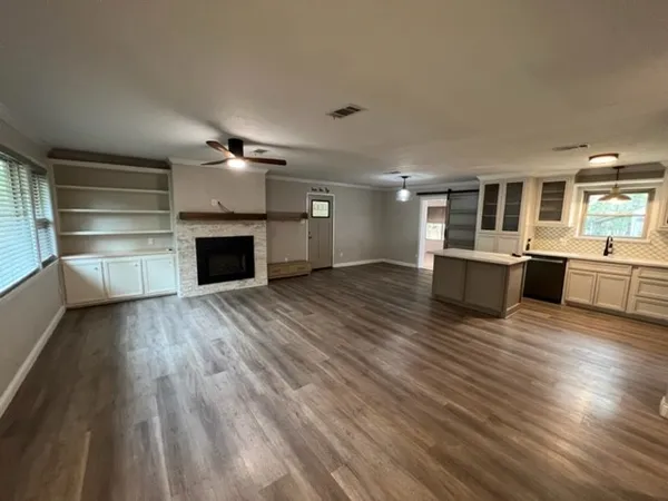 a view of kitchen and microwave