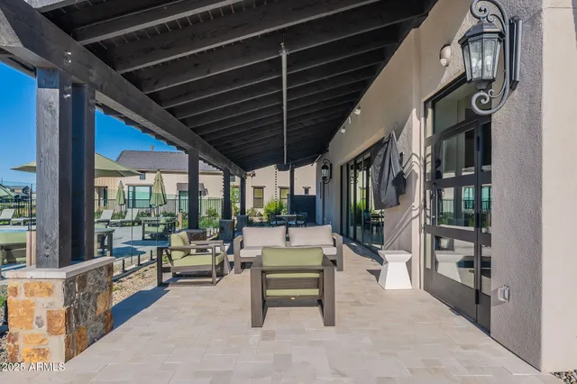 a front view of a house with swimming pool