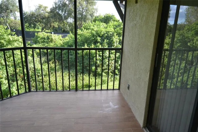 a view of backyard from balcony