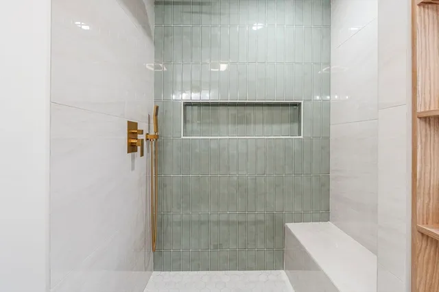 a bathroom with a shower