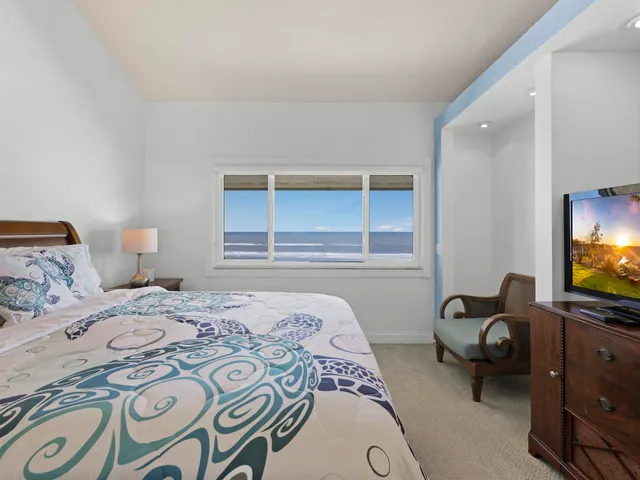 a bedroom with a bed and furniture