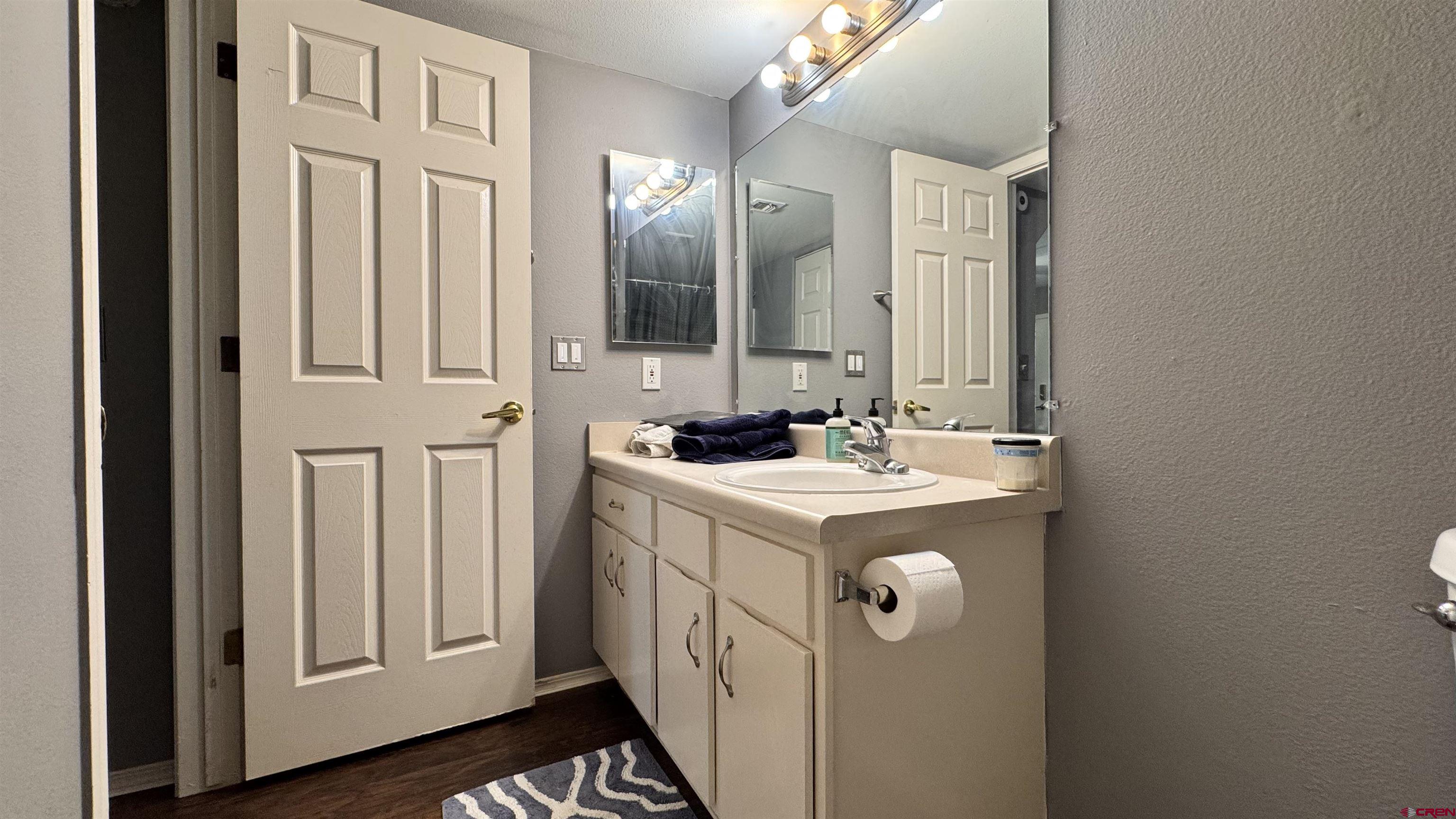 1100 Goeglein Gulch Road, Unit 204 Durango, CO 81301 - Photo 25 of 42 a bathroom with a sink and a mirror