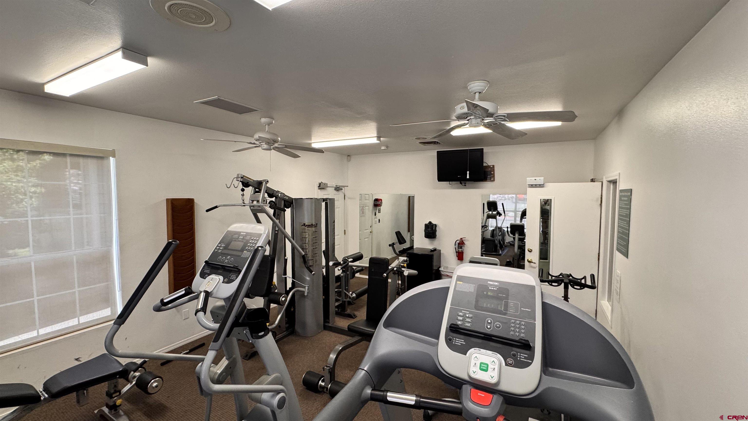1100 Goeglein Gulch Road, Unit 204 Durango, CO 81301 - Photo 35 of 42 a view of a room with gym equipment