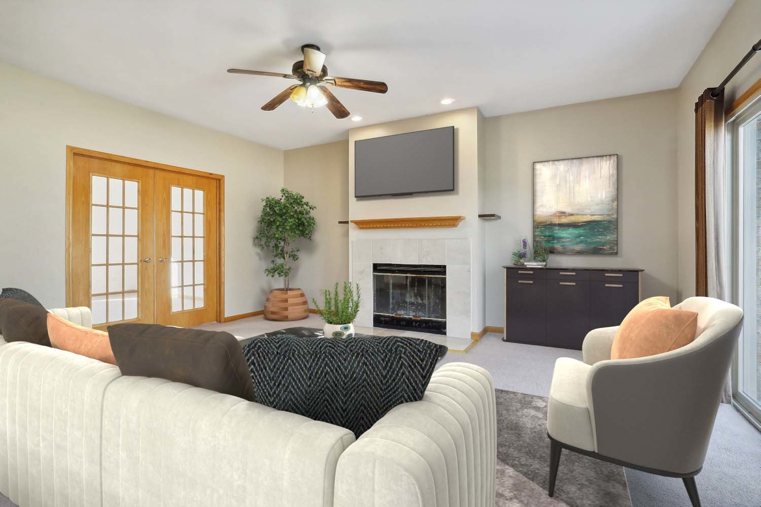 10646 Halligan Way Mokena, IL 60448 - Photo 14 of 28 a living room with furniture fireplace and window