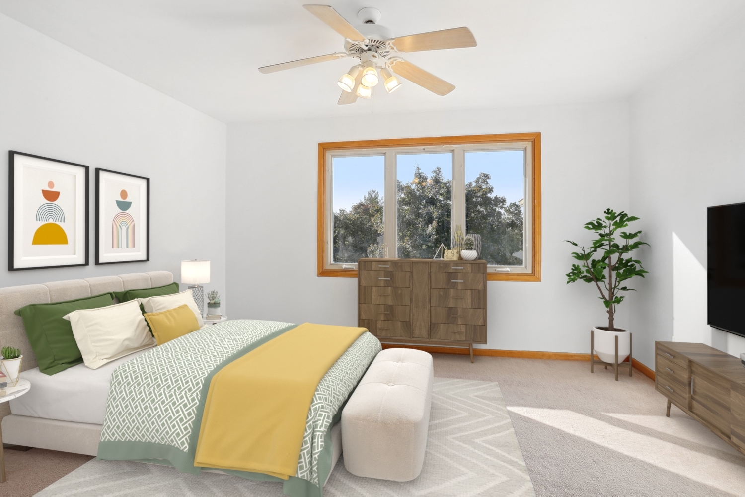 10646 Halligan Way Mokena, IL 60448 - Photo 23 of 28 a bedroom with a balcony a bed and a painting on the wall