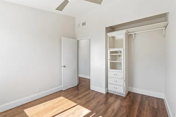 a view of small space with racks on the wall