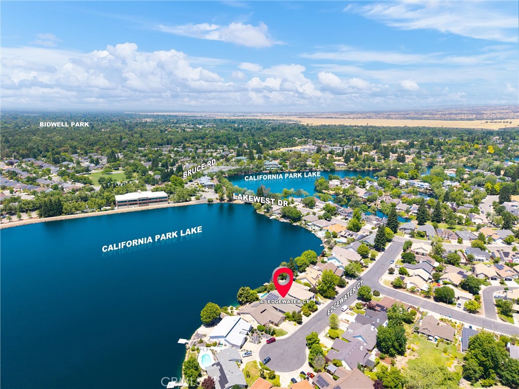 43 Edgewater Court Chico, CA 95928 - Photo 58 of 59 a view of a lake with a city view