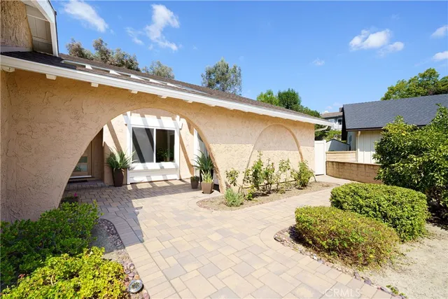 a view of a house with a patio