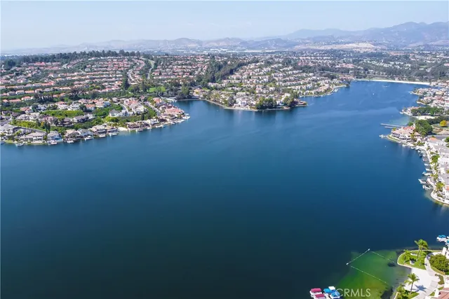 view of a lake with a mountain