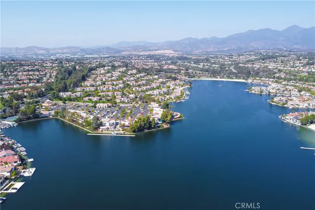 a view of a city with a lake