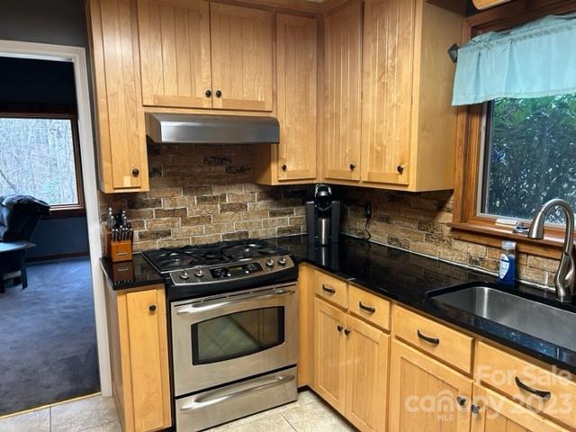 2955 Alpine Lane Morganton, NC 28655 - Photo 20 of 48 a kitchen with granite countertop a stove sink and cabinets