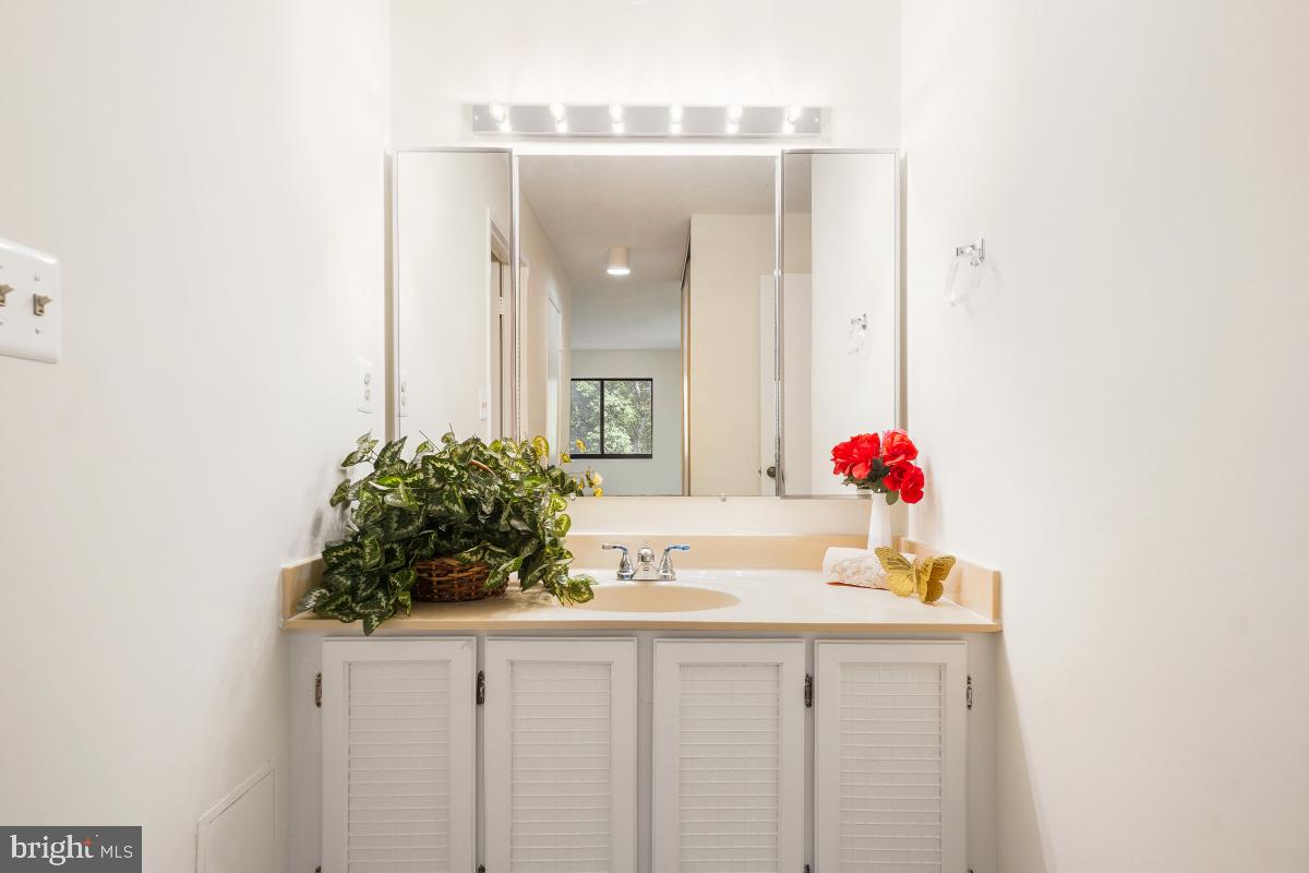15107 Interlachen Drive, Unit 2321 Silver Spring, MD 20906 - Photo 27 of 35 a bathroom with a sink vanity and a mirror