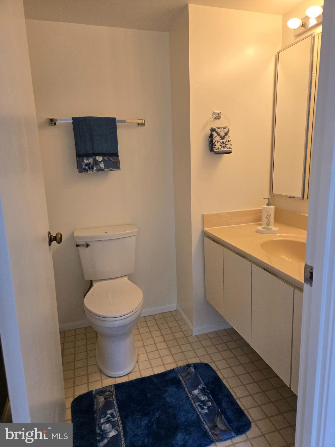 15107 Interlachen Drive, Unit 2321 Silver Spring, MD 20906 - Photo 5 of 35 a bathroom with a toilet a sink and mirror