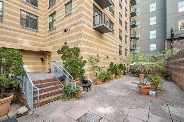a view of a building with a outdoor space