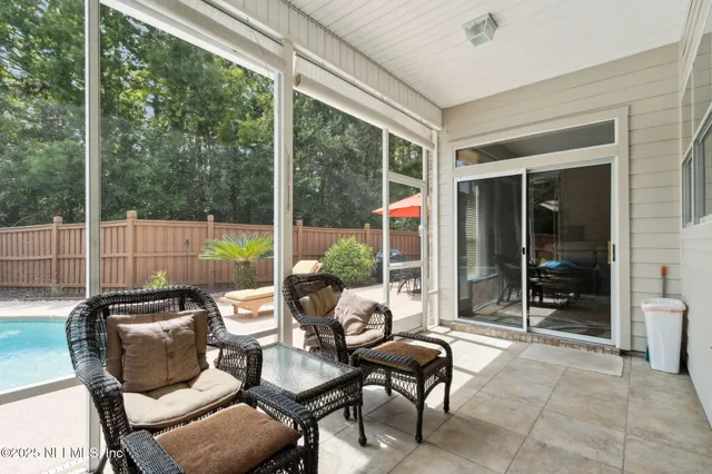 a living room with furniture