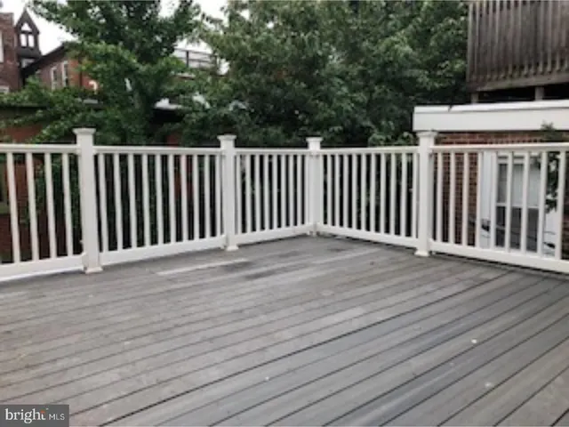 a view of a wooden deck