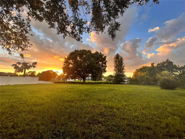 a view of an ocean from a yard