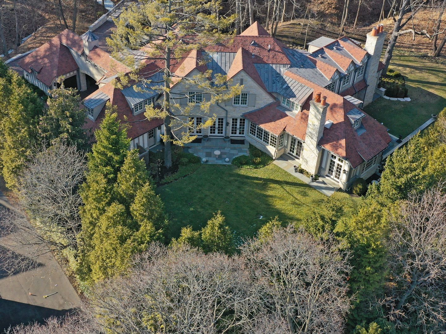 745 East Woodland Road Lake Forest, IL 60045 - Photo 2 of 77 an aerial view of residential houses with outdoor space and street view