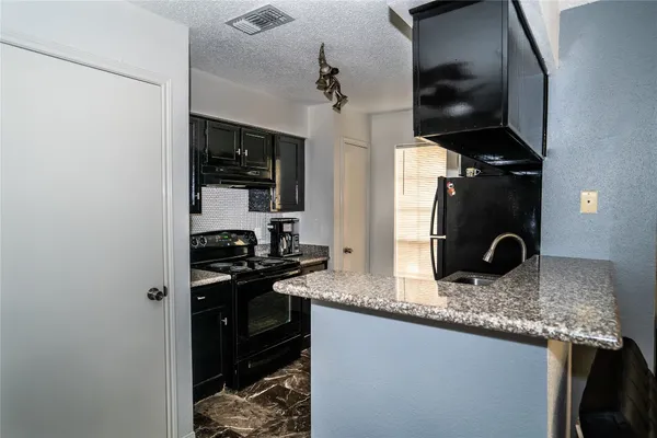 a kitchen with a sink a stove and refrigerator