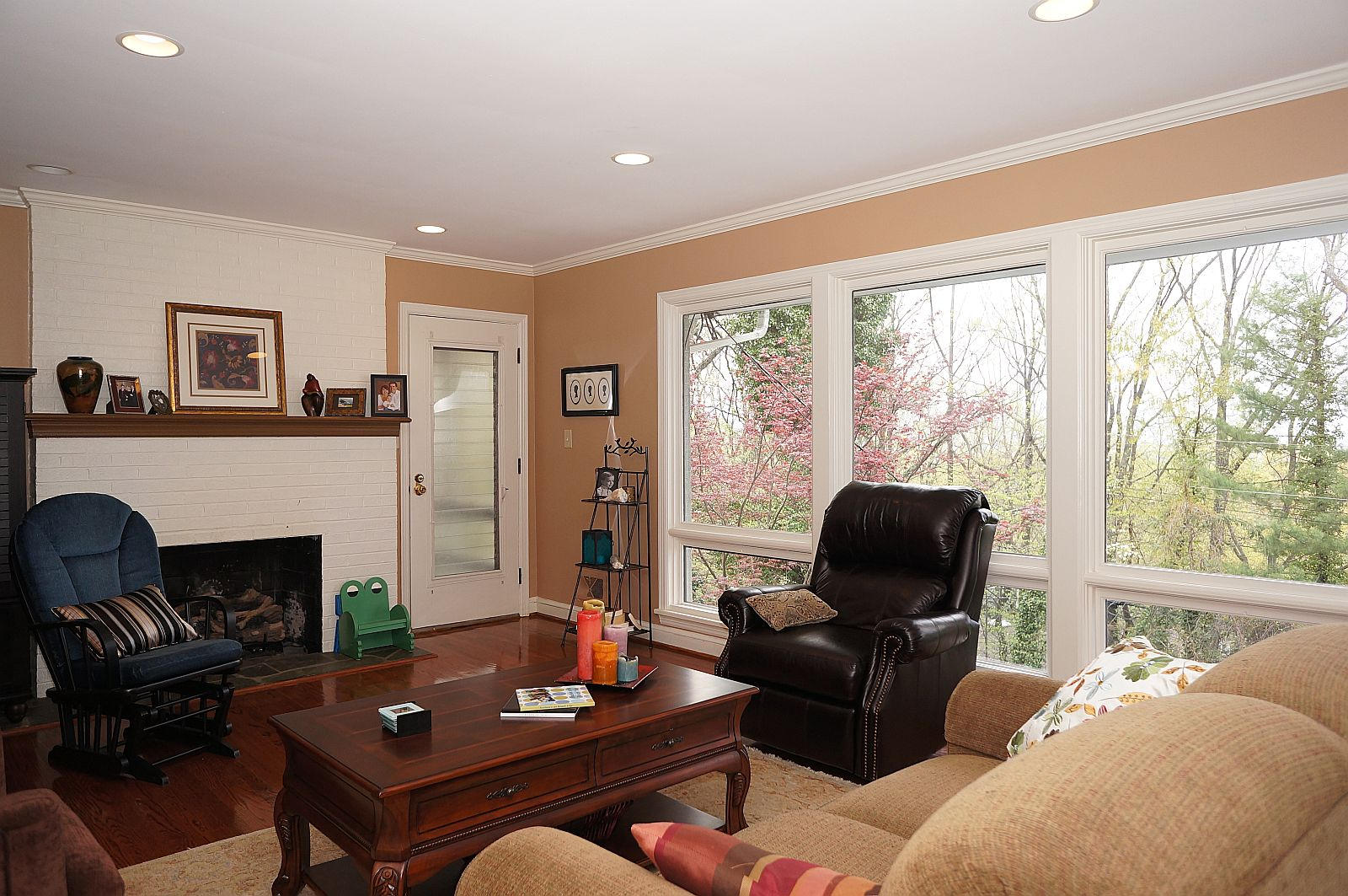 3113 Stoneridge Road Southwest Roanoke, VA 24014 - Photo 6 of 42 a living room with furniture a fireplace and a large window