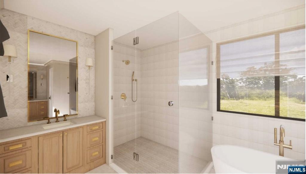 331 Lockwood Drive Paramus, NJ 07652 - Photo 21 of 33 a bathroom with a double vanity sink toilet and shower