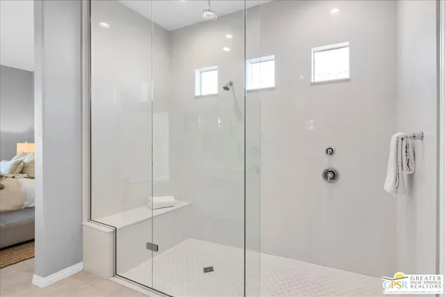 a bathroom with a shower