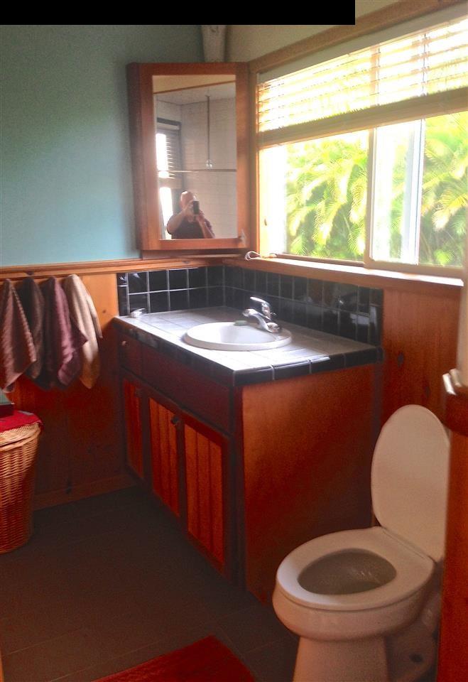 51 South Honokala Road Haiku, HI 96708 - Photo 16 of 28 a bathroom with a toilet sink and mirror