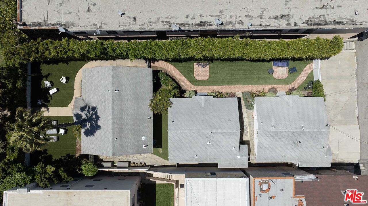 1047 9th Street Santa Monica, CA 90403 - Photo 17 of 20 an aerial view of a house with a swimming pool