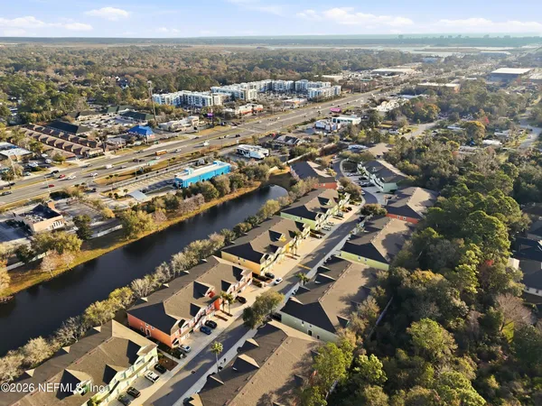 an aerial view of multiple house