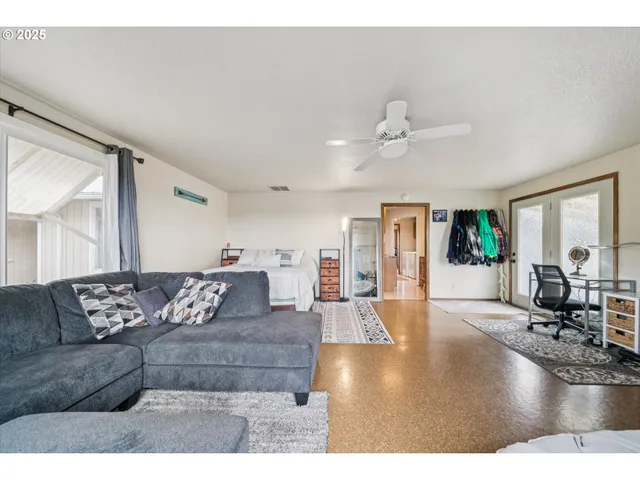a living room with furniture