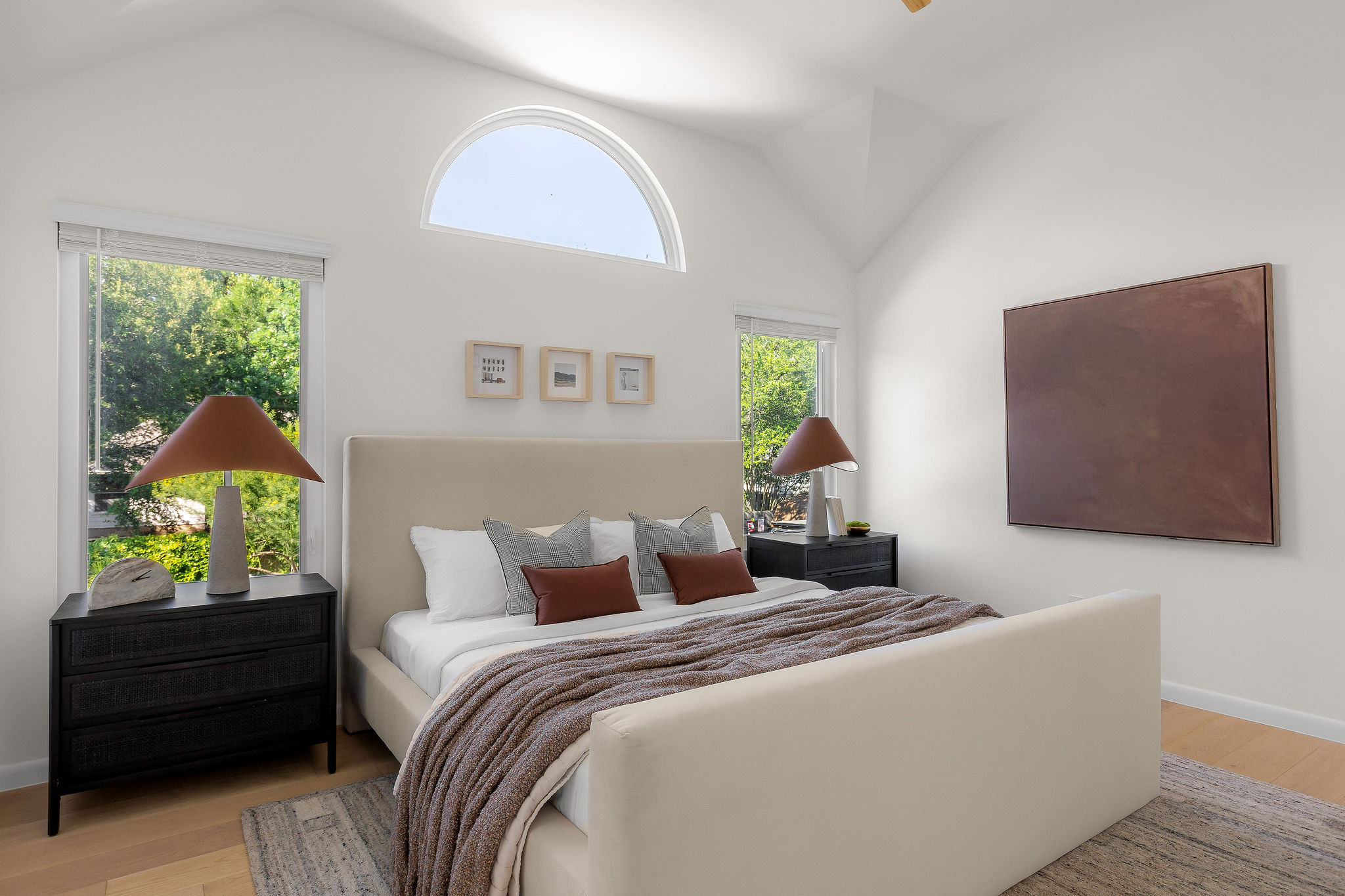 6500 Clay Allison Pass Austin, TX 78749 - Photo 21 of 39 Vaulted ceilings with an arched transom window