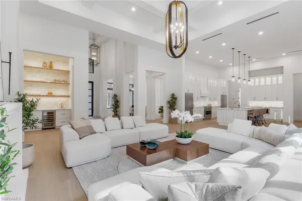 a living room with furniture