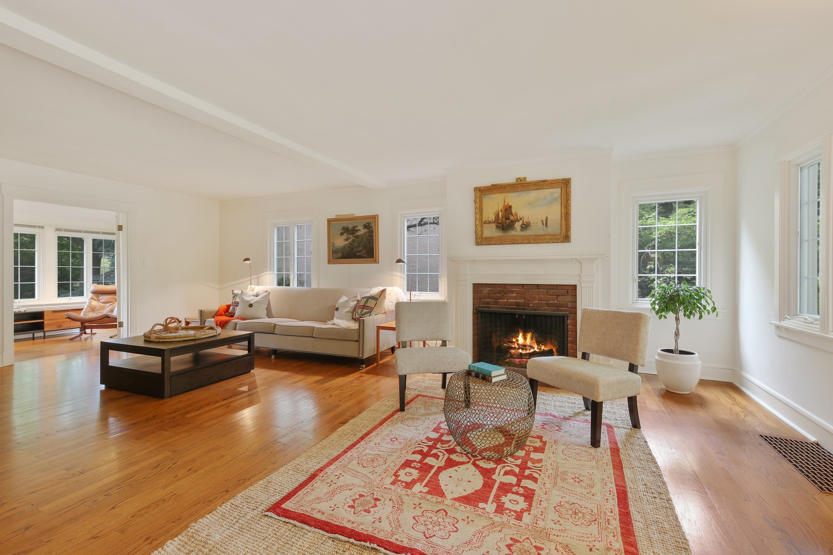 2629 Ridge Avenue Evanston, IL 60201 - Photo 4 of 25 a living room with furniture and a fireplace