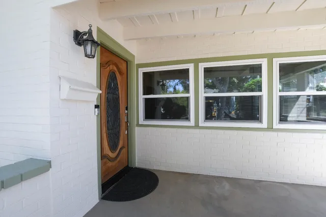 a view of a door of the house