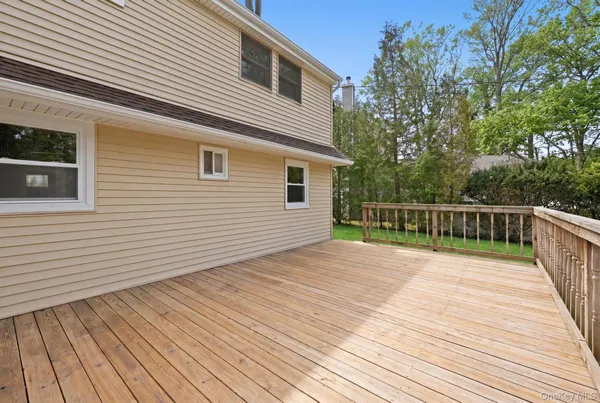 a view of a wooden deck