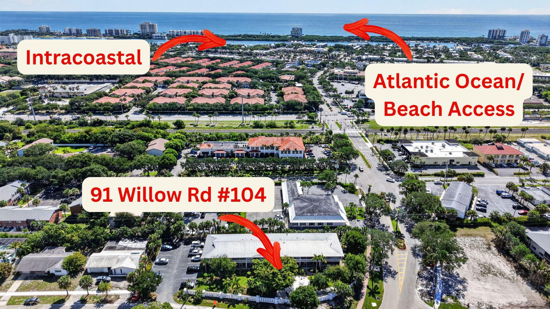 91 Willow Road, Unit 104 Tequesta, FL 33469 - Photo 22 of 25 Aerial-Proximity to Intracoasta/Beach