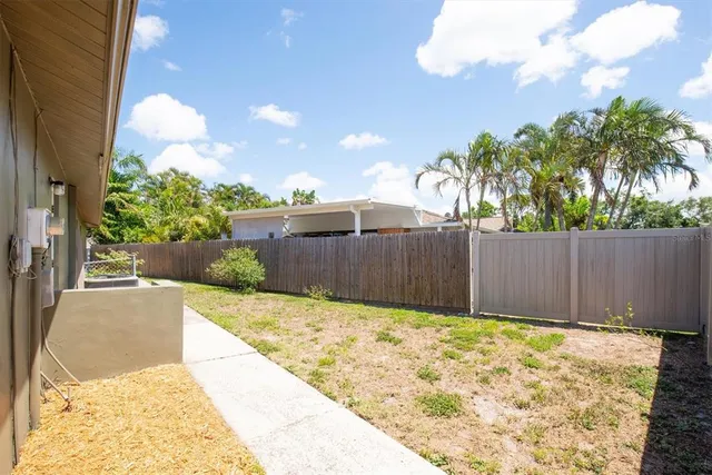 a view of backyard with potted plant